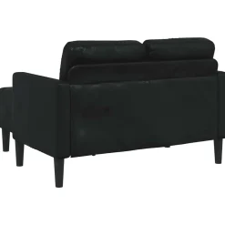 vidaXL Sofá de 2 plazas con chaise longue en forma de L, color , 125 cm, piel sintética Negro Clearance