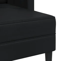 vidaXL Sofá de 2 plazas con chaise longue en forma de L, color , 125 cm, piel sintética Negro Clearance