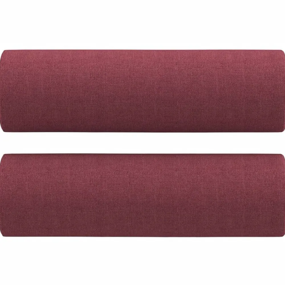 vidaXL Sofás-Sofá de 2 plazas con cojines tela rojo tinto 120 cm