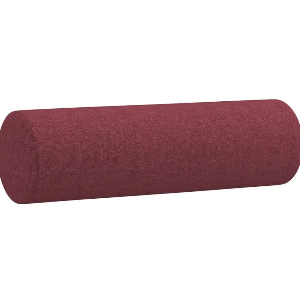 vidaXL Sofás-Sofá de 2 plazas con cojines tela rojo tinto 120 cm
