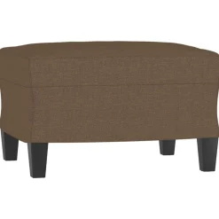 vidaXL Sofá de 3 plazas con taburete de tela marrón 180 cm Marrón Online