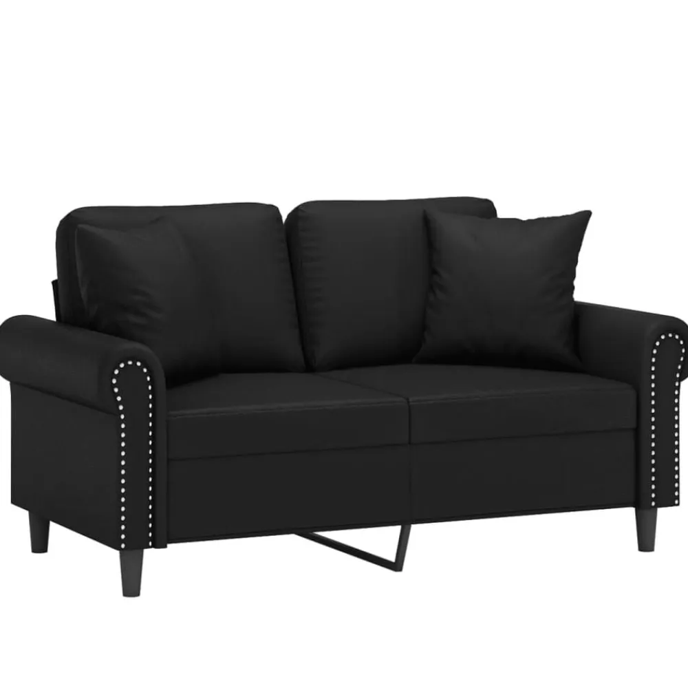 vidaXL Sofás-Sofá de 2 plazas con cojines cuero sintético 120 cm