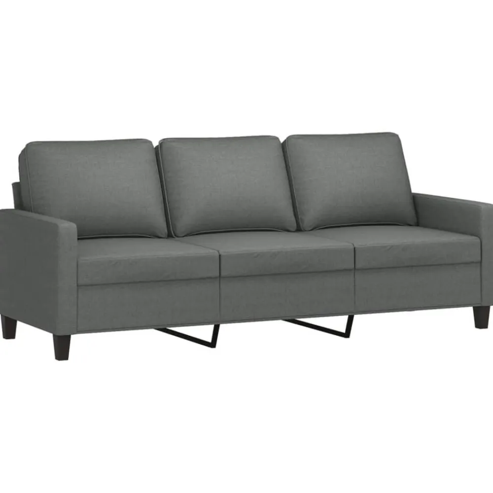 vidaXL Sofás-Sofá de 3 plazas con taburete de tela 180 cm