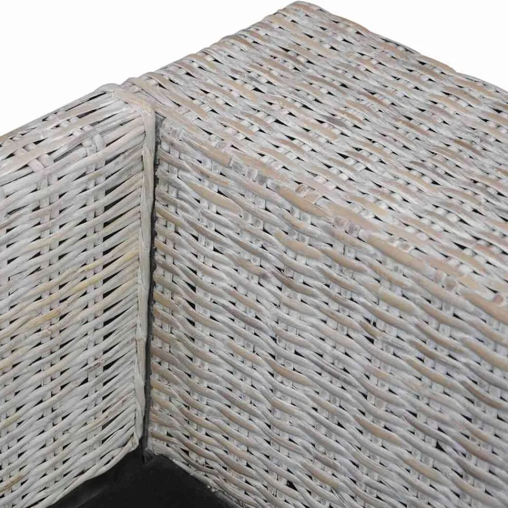 vidaXL Sofá de 2 plazas con cojines ratán natural Gris Sale