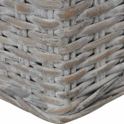vidaXL Sofá de 2 plazas con cojines ratán natural Gris Sale