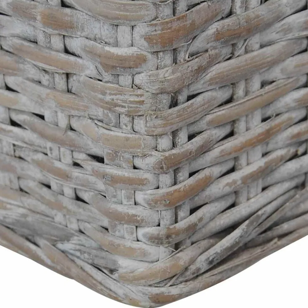 vidaXL Sofá de 2 plazas con cojines ratán natural Gris Sale