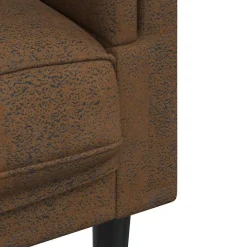 vidaXL Sofá de 2 plazas con cojines cuero sintético de ante marrón Marrón Clearance