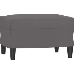 vidaXL Sofá de 3 plazas con taburete cuero sintético 180 cm Gris Best