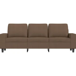 vidaXL Sofá de 3 plazas con taburete de tela marrón 180 cm Marrón New