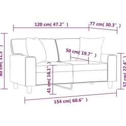 vidaXL Sofá de 2 plazas con cojines cuero sintético 120 cm Capuchino Best