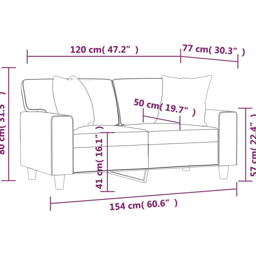 vidaXL Sofá de 2 plazas con cojines cuero sintético 120 cm Capuchino Best