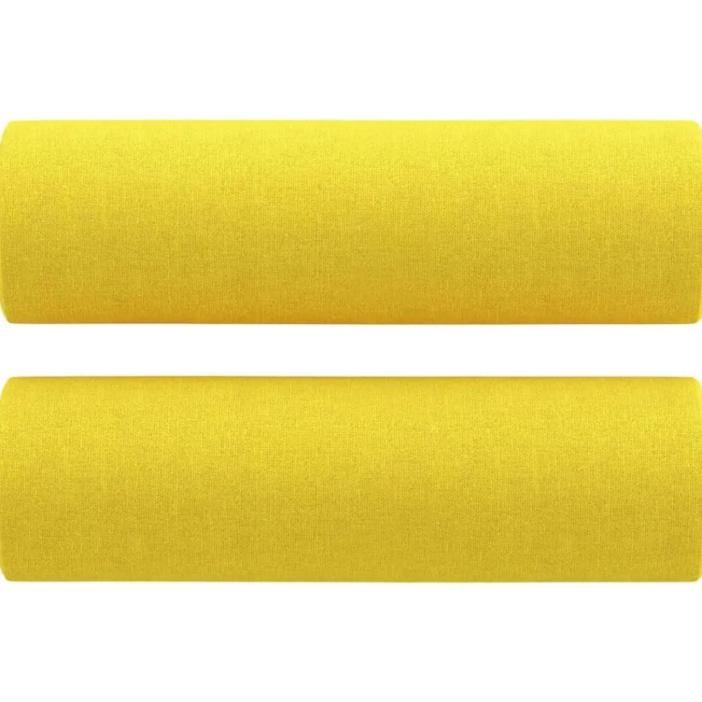 vidaXL Sofá de 2 plazas con cojines tela 120 cm Amarillo claro Clearance