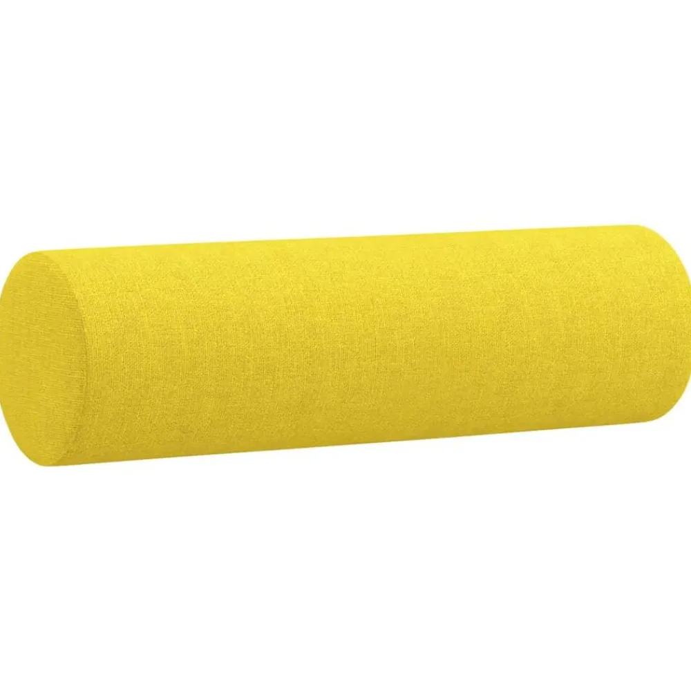 vidaXL Sofá de 2 plazas con cojines tela 120 cm Amarillo claro Clearance