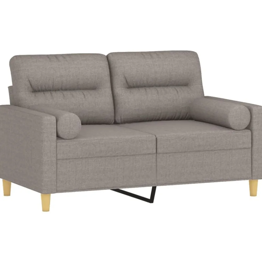vidaXL Sofá de 2 plazas con cojines tela gris taupe 120 cm Taupé Clearance