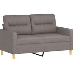 vidaXL Sofá de 2 plazas con cojines tela gris taupe 120 cm Taupé Clearance