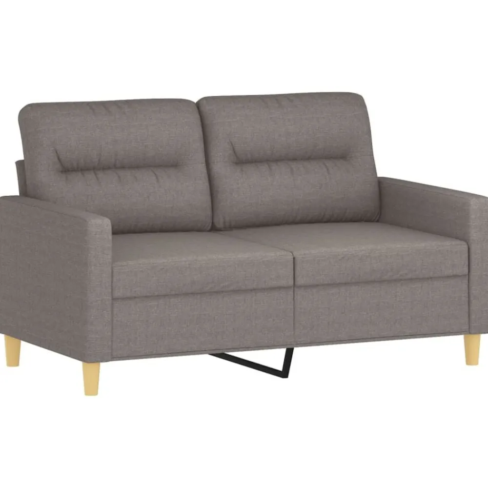 vidaXL Sofá de 2 plazas con cojines tela gris taupe 120 cm Taupé Clearance