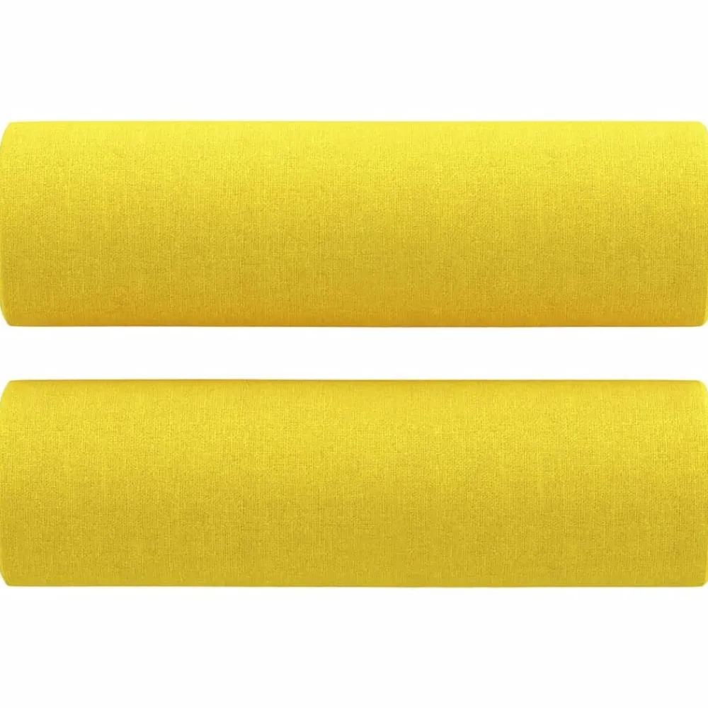vidaXL Sofá de 2 plazas con cojines tela 120 cm Amarillo claro Online