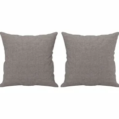 vidaXL Sofá de 2 plazas con cojines tela gris taupe 120 cm Taupé Clearance