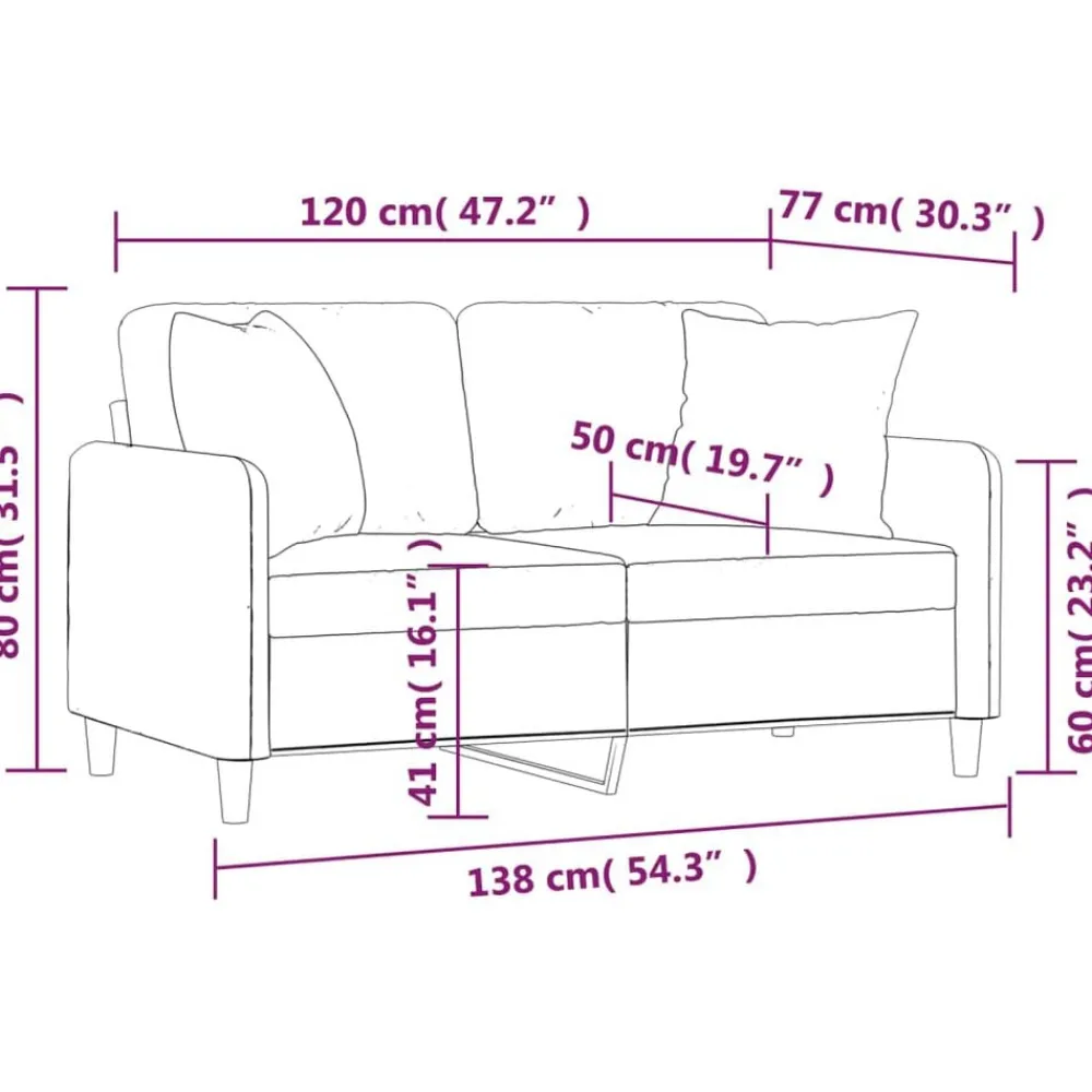 vidaXL Sofá de 2 plazas con cojines tela gris taupe 120 cm Taupé Clearance