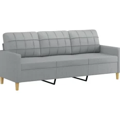 vidaXL Sofás-Sofá de 3 plazas con taburete de tela 180 cm