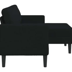 vidaXL Sofá de 2 plazas con chaise longue en forma L negra 125cm Negro