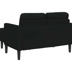 vidaXL Sofá de 2 plazas con chaise longue en forma L negra 125cm Negro