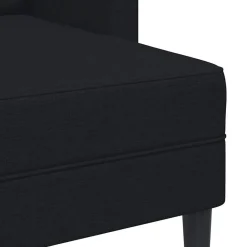 vidaXL Sofá de 2 plazas con chaise longue en forma L negra 125cm Negro