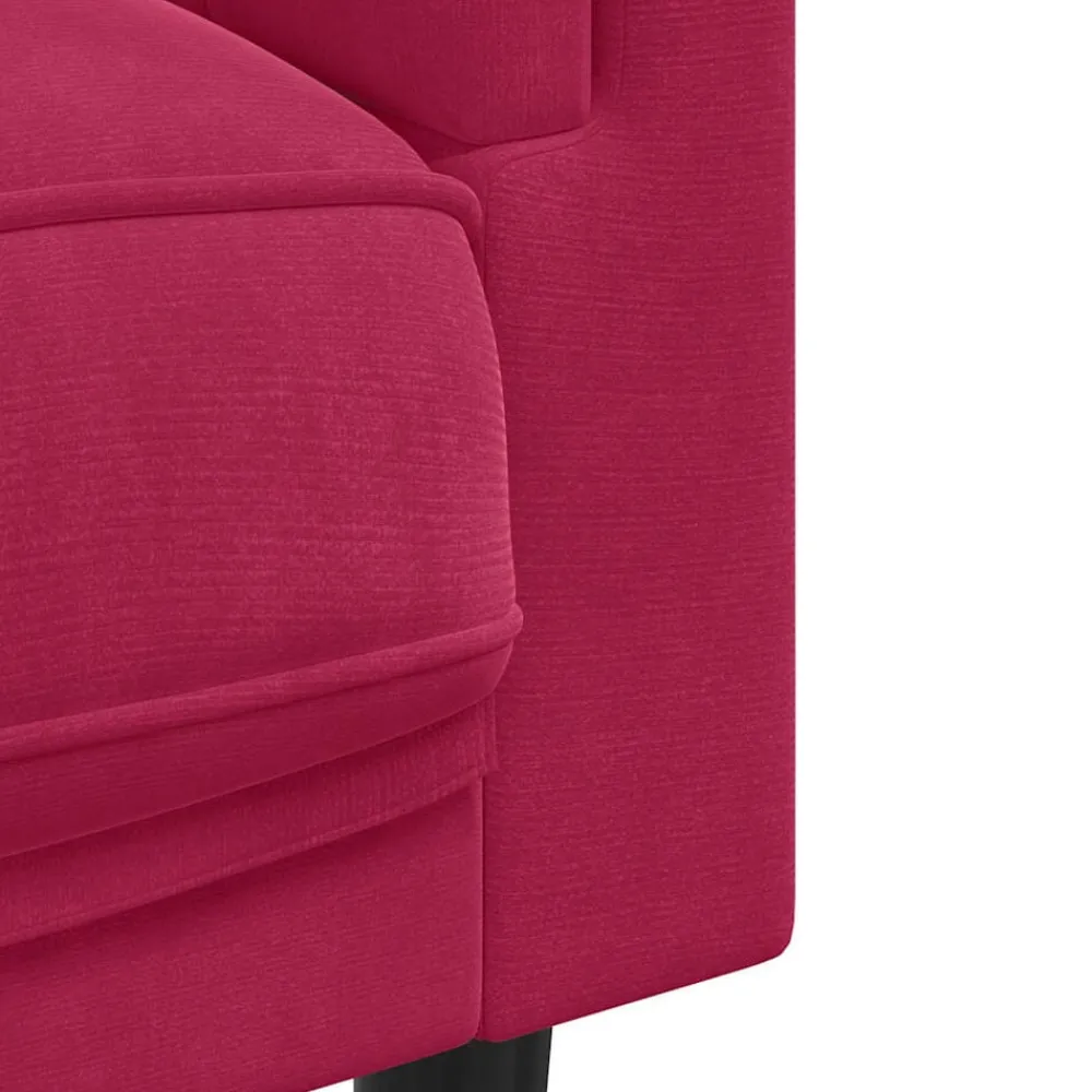 vidaXL Sofá de 2 plazas con cojines terciopelo rojo tinto Rojo vino tinto Discount