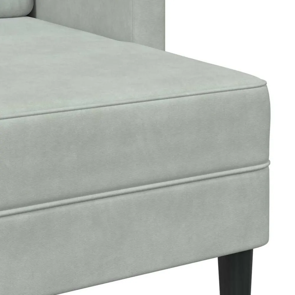 vidaXL Sofá de 2 plazas con chaise longue en forma L 125 cm Gris claro