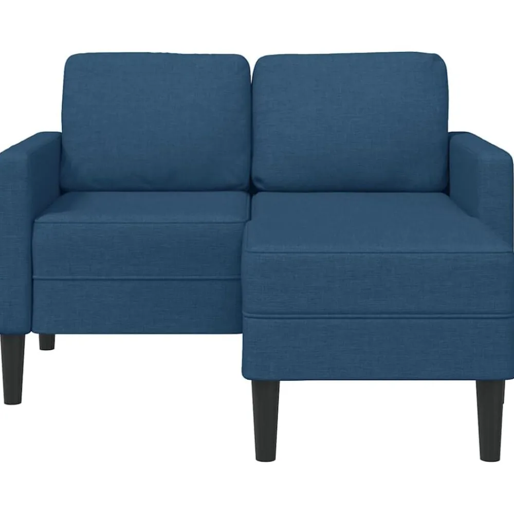 vidaXL Sofá de 2 plazas con chaise longue en forma L Tela 125 cm Azul