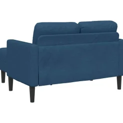 vidaXL Sofá de 2 plazas con chaise longue en forma L Tela 125 cm Azul