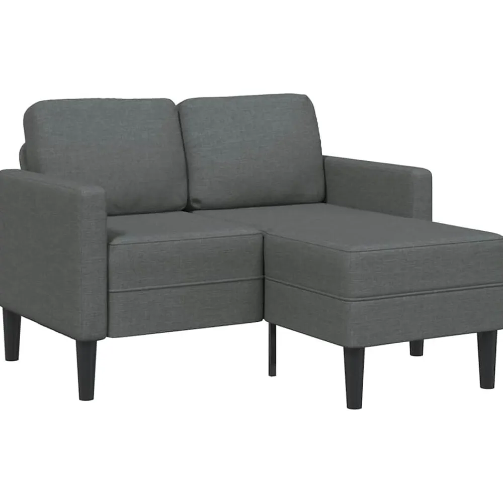vidaXL Sofás-Sofá de 2 plazas con chaise longue en forma de L, color , 125 cm, tela,