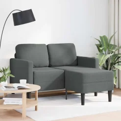 vidaXL Sofás-Sofá de 2 plazas con chaise longue en forma de L, color , 125 cm, tela,
