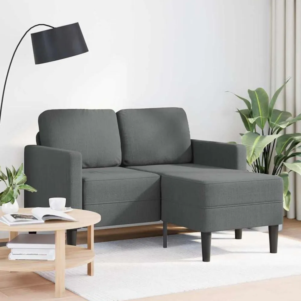 vidaXL Sofás-Sofá de 2 plazas con chaise longue en forma de L, color , 125 cm, tela,