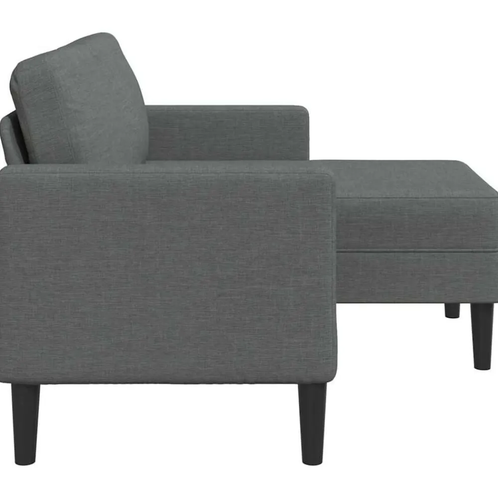 vidaXL Sofás-Sofá de 2 plazas con chaise longue en forma de L, color , 125 cm, tela,