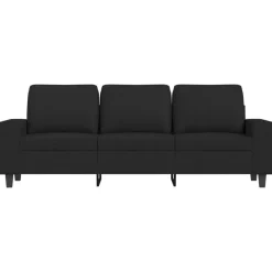 vidaXL Sofá de 3 plazas con taburete de tela 180 cm Negro Clearance