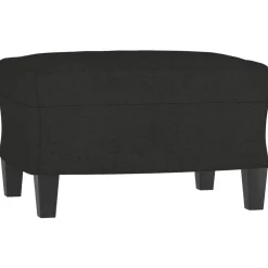 vidaXL Sofá de 3 plazas con taburete de tela 180 cm Negro Clearance