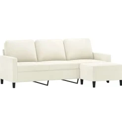 vidaXL Sofás-Sofá de 3 plazas con taburete de terciopelo 180 cm
