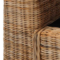 vidaXL Sofás-Sofá de 2 plazas con cojines ratán natural