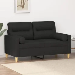 vidaXL Sofás-Sofá de 2 plazas con cojines tela 120 cm