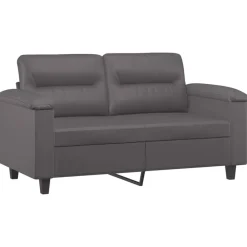 vidaXL Sofá de 2 plazas con cojines cuero sintético 120 cm Gris Best