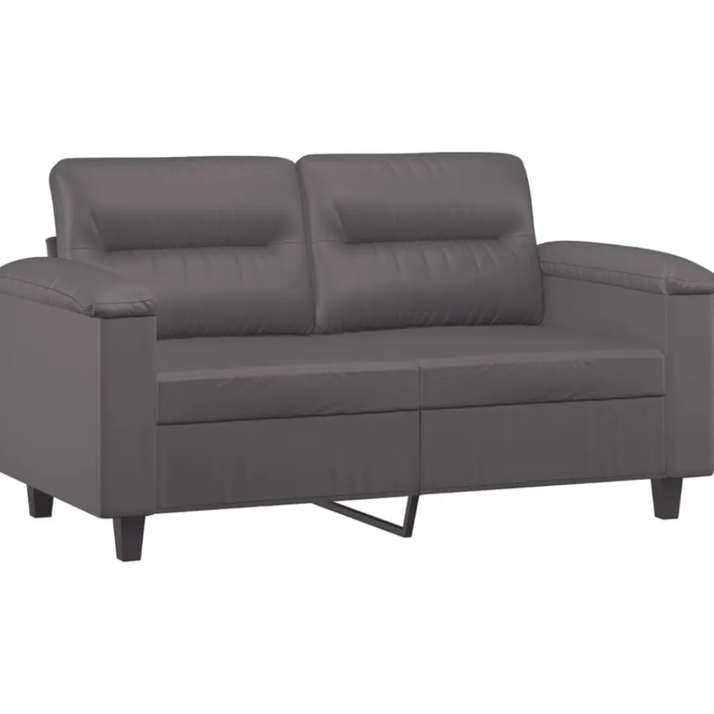 vidaXL Sofá de 2 plazas con cojines cuero sintético 120 cm Gris Best