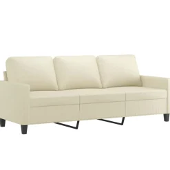 vidaXL Sofás-Sofá de 3 plazas con taburete cuero sintético 180 cm