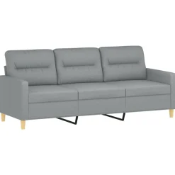 vidaXL Sofás-Sofá de 3 plazas con taburete de tela 180 cm