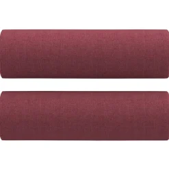 vidaXL Sofás-Sofá de 2 plazas con cojines tela rojo tinto 120 cm