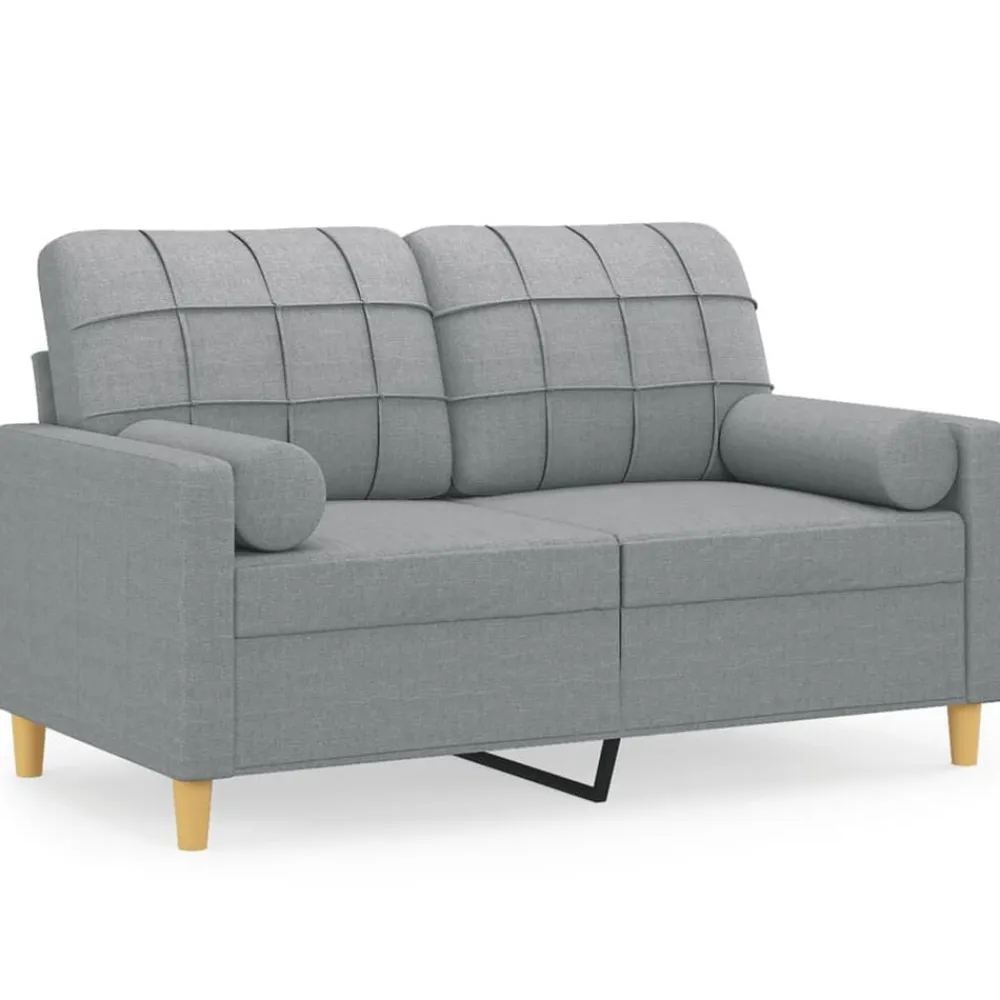 vidaXL Sofás-Sofá de 2 plazas con cojines tela 120 cm