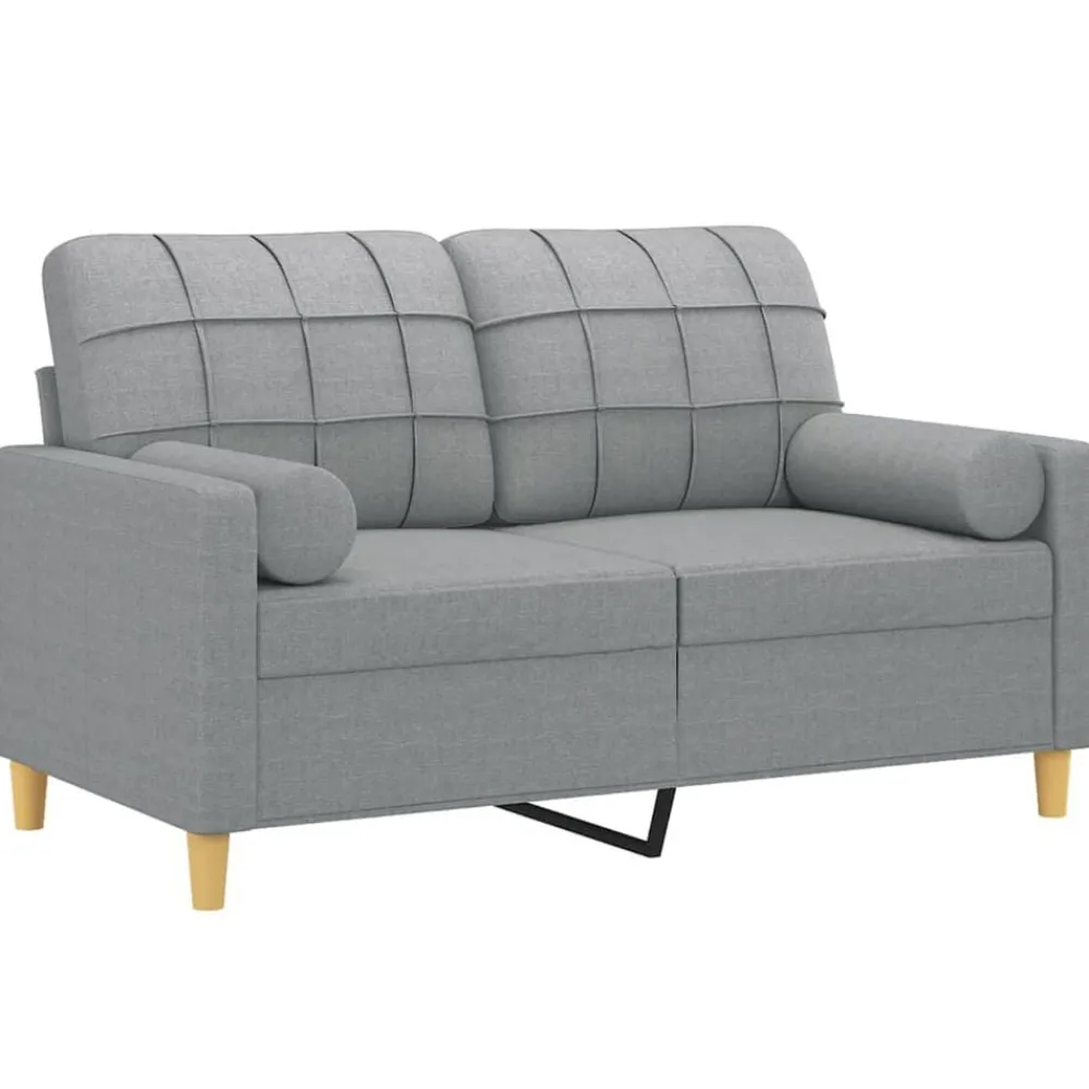 vidaXL Sofás-Sofá de 2 plazas con cojines tela 120 cm