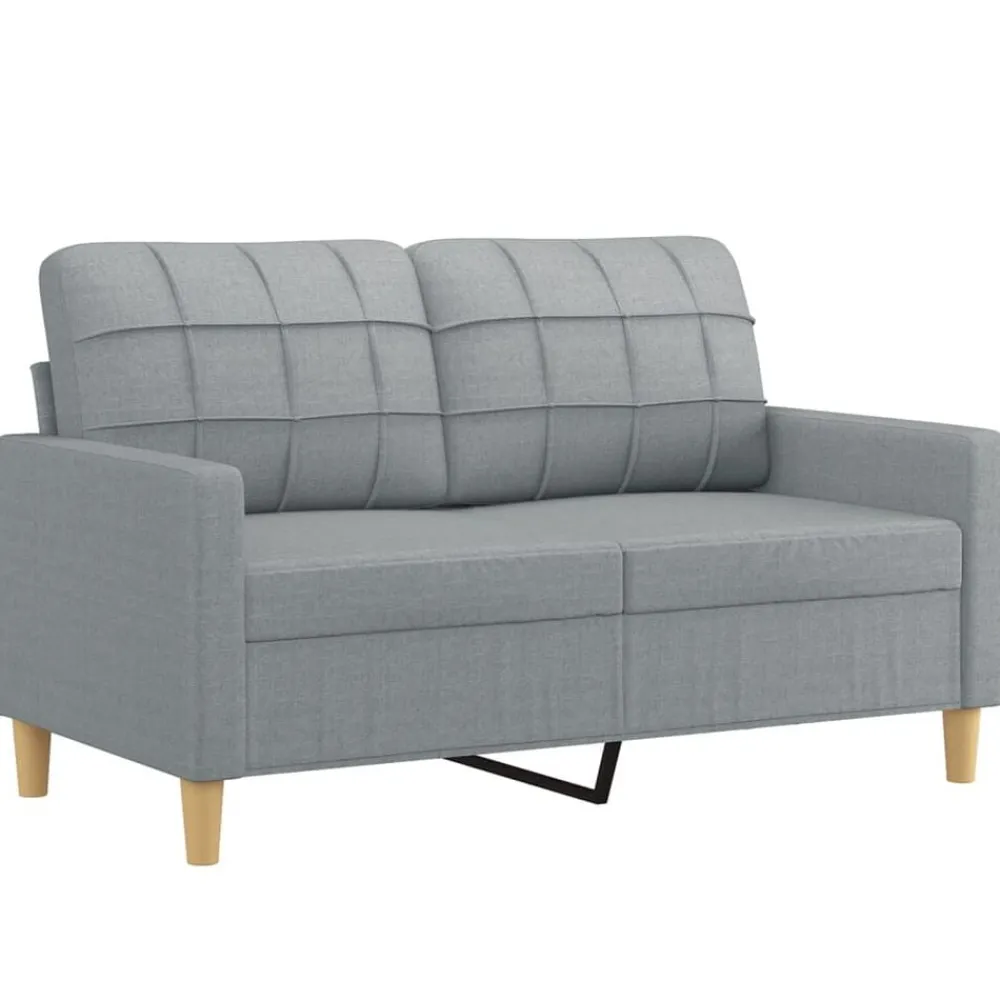 vidaXL Sofás-Sofá de 2 plazas con cojines tela 120 cm