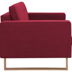 vidaXL Sofás-Sofá de 2 plazas de tela color vino tinto