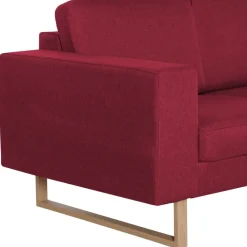 vidaXL Sofás-Sofá de 2 plazas de tela color vino tinto